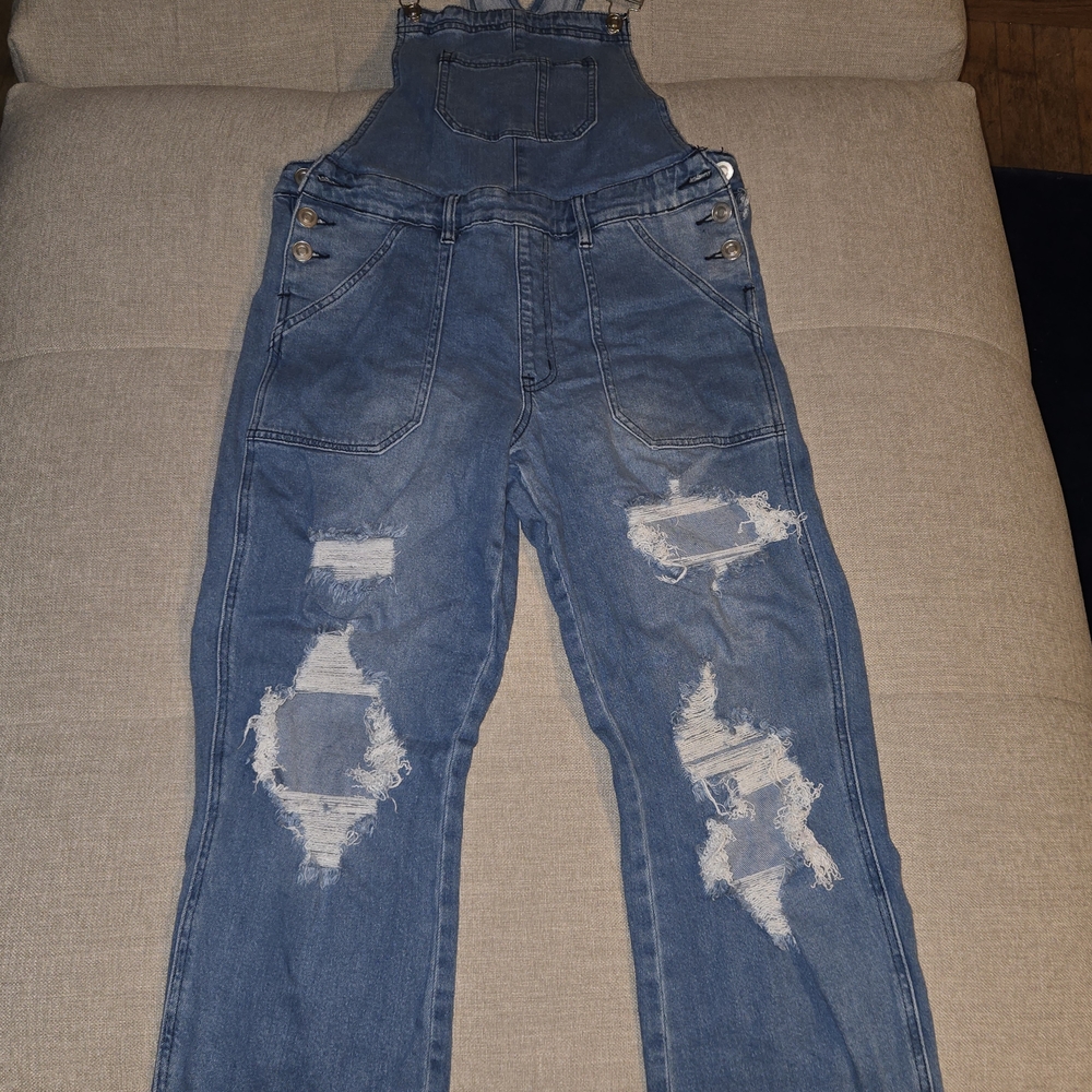 Rue21 Light and Dark Blue Denim Overalls